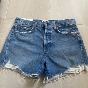 Agolde Blue High-Waisted Jean Shorts
